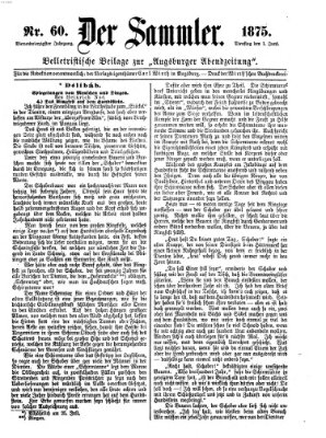 Der Sammler (Augsburger Abendzeitung) Dienstag 1. Juni 1875