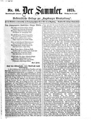 Der Sammler (Augsburger Abendzeitung) Dienstag 15. Juni 1875