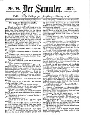 Der Sammler (Augsburger Abendzeitung) Donnerstag 8. Juli 1875