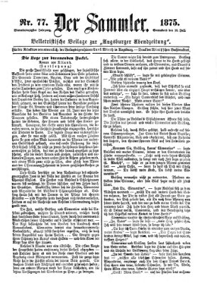 Der Sammler (Augsburger Abendzeitung) Samstag 10. Juli 1875