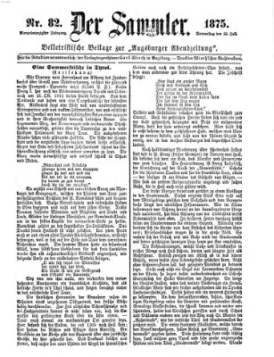 Der Sammler (Augsburger Abendzeitung) Donnerstag 22. Juli 1875