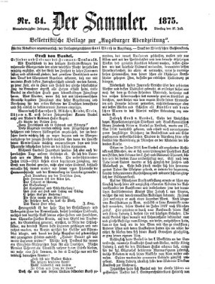 Der Sammler (Augsburger Abendzeitung) Dienstag 27. Juli 1875