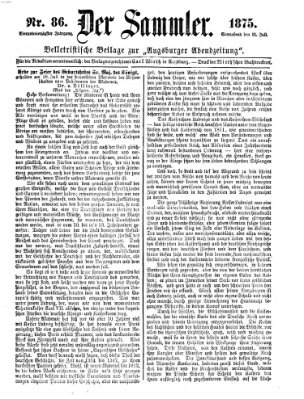 Der Sammler (Augsburger Abendzeitung) Samstag 31. Juli 1875