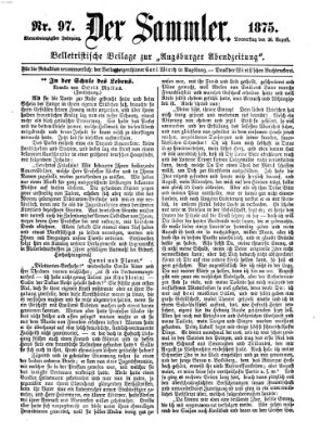 Der Sammler (Augsburger Abendzeitung) Donnerstag 26. August 1875