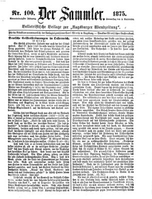 Der Sammler (Augsburger Abendzeitung) Donnerstag 2. September 1875