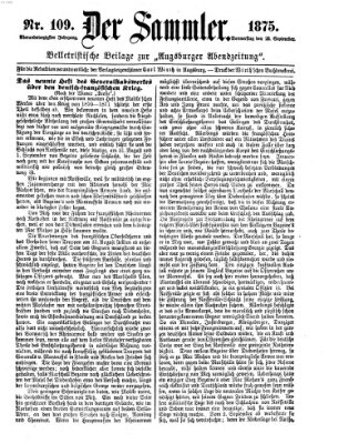 Der Sammler (Augsburger Abendzeitung) Donnerstag 23. September 1875