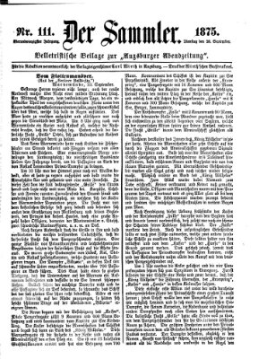 Der Sammler (Augsburger Abendzeitung) Dienstag 28. September 1875