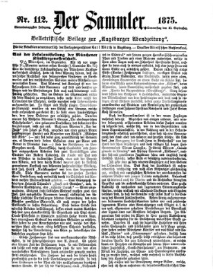 Der Sammler (Augsburger Abendzeitung) Donnerstag 30. September 1875