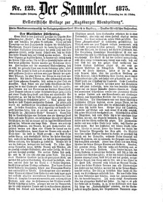 Der Sammler (Augsburger Abendzeitung) Donnerstag 28. Oktober 1875