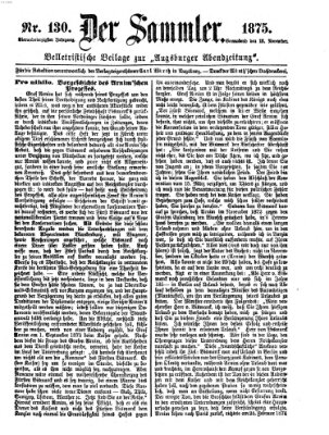 Der Sammler (Augsburger Abendzeitung) Samstag 13. November 1875