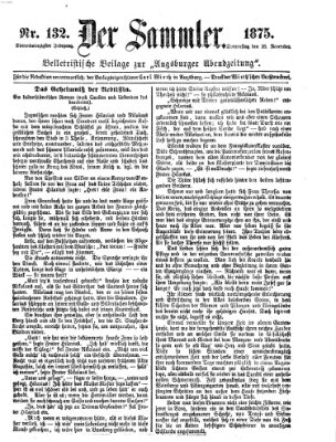 Der Sammler (Augsburger Abendzeitung) Donnerstag 18. November 1875