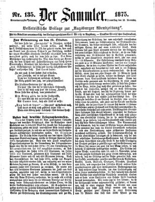 Der Sammler (Augsburger Abendzeitung) Donnerstag 25. November 1875