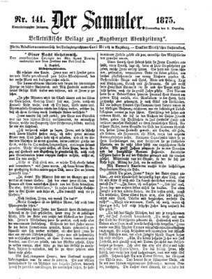 Der Sammler (Augsburger Abendzeitung) Donnerstag 9. Dezember 1875