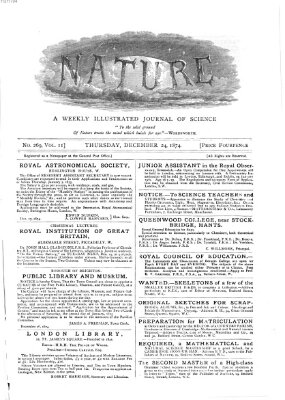 Nature Donnerstag 24. Dezember 1874