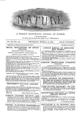 Nature Donnerstag 25. März 1875