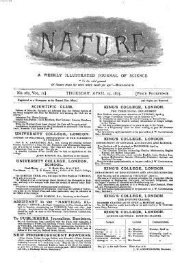 Nature Donnerstag 15. April 1875