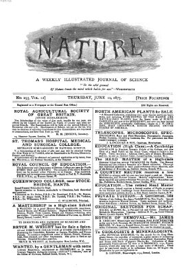 Nature Donnerstag 10. Juni 1875