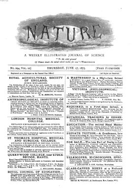 Nature Donnerstag 17. Juni 1875