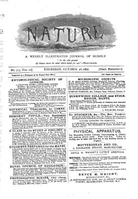 Nature Donnerstag 28. Oktober 1875