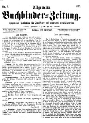 Allgemeine Buchbinderzeitung Freitag 12. Februar 1875