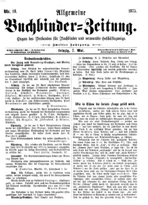 Allgemeine Buchbinderzeitung Freitag 7. Mai 1875