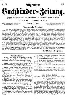 Allgemeine Buchbinderzeitung Freitag 2. Juli 1875