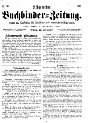 Allgemeine Buchbinderzeitung Freitag 24. September 1875