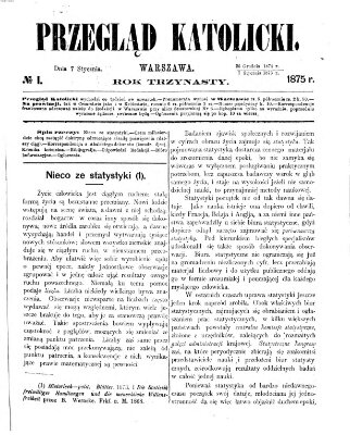 Przegląd Katolicki Donnerstag 7. Januar 1875