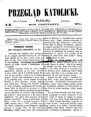 Przegląd Katolicki Donnerstag 15. April 1875