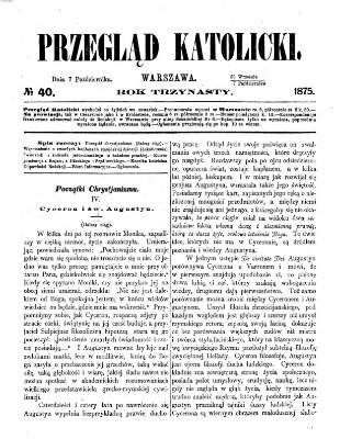 Przegląd Katolicki Donnerstag 7. Oktober 1875