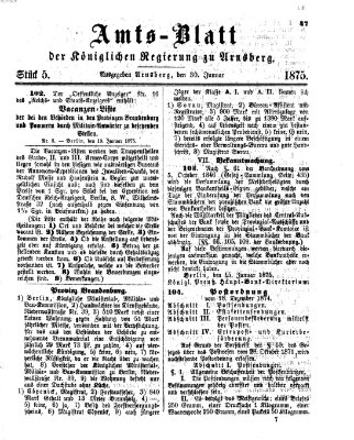 Amtsblatt für den Regierungsbezirk Arnsberg Samstag 30. Januar 1875