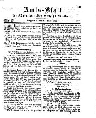 Amtsblatt für den Regierungsbezirk Arnsberg Samstag 5. Juni 1875