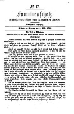 Familienschatz (Bayerischer Kurier) Montag 1. März 1875