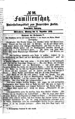 Familienschatz (Bayerischer Kurier) Montag 6. Dezember 1875