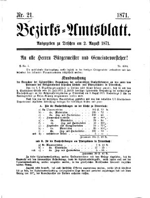 Bezirks-Amtsblatt Mittwoch 2. August 1871