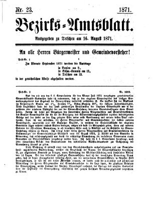 Bezirks-Amtsblatt Mittwoch 16. August 1871