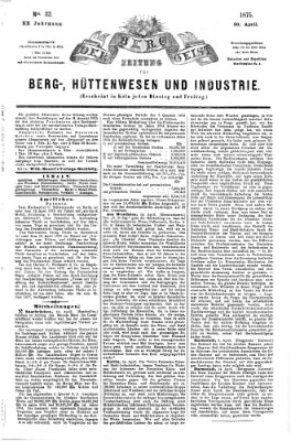 Der Berggeist Dienstag 20. April 1875