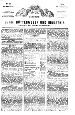 Der Berggeist Freitag 10. September 1875
