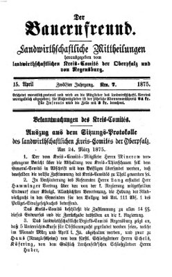 Der Bauernfreund Donnerstag 15. April 1875