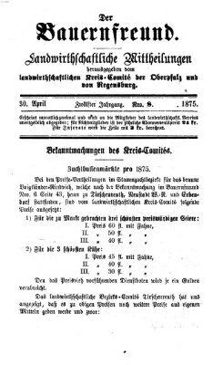 Der Bauernfreund Freitag 30. April 1875