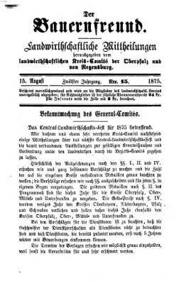 Der Bauernfreund Sonntag 15. August 1875