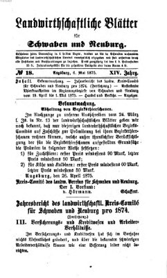 Landwirtschaftliche Blätter für Schwaben und Neuburg Donnerstag 6. Mai 1875