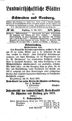 Landwirtschaftliche Blätter für Schwaben und Neuburg Donnerstag 13. Mai 1875