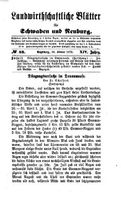 Landwirtschaftliche Blätter für Schwaben und Neuburg Donnerstag 28. Oktober 1875