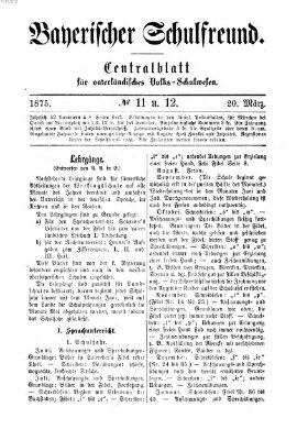 Bayerischer Schulfreund Samstag 20. März 1875