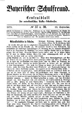 Bayerischer Schulfreund Montag 20. September 1875