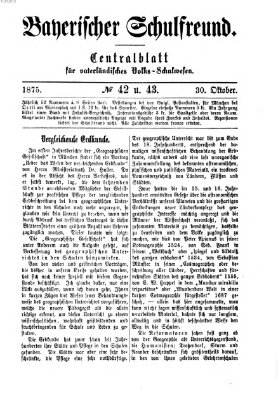 Bayerischer Schulfreund Samstag 30. Oktober 1875