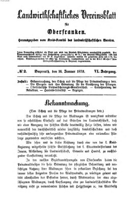 Landwirthschaftliches Vereinsblatt für Oberfranken Donnerstag 14. Januar 1875