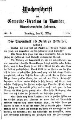 Wochenschrift des Gewerbe-Vereins Bamberg Dienstag 30. März 1875