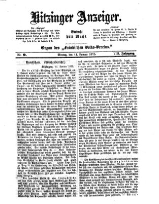 Kitzinger Anzeiger Montag 11. Januar 1875